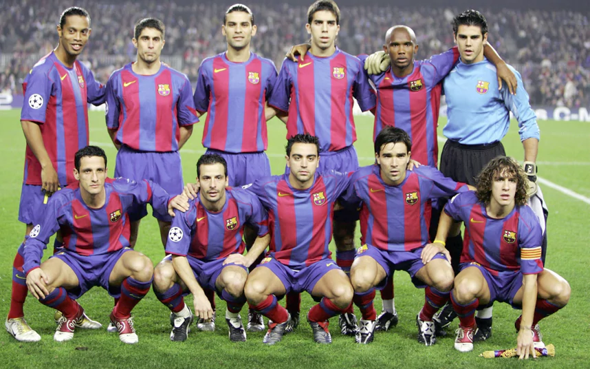 HyCFutbol's tweet photo. Barcelona en la temporada 2004-2005. https://t.co/1C6nX8QEDi