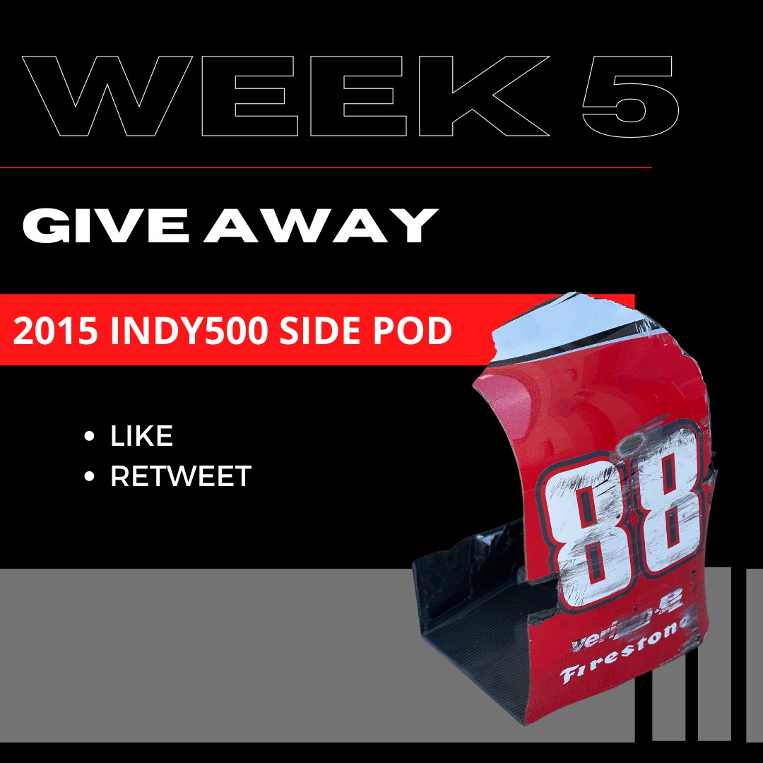ByrdRacing's tweet image. Week 5 is here! A piece of the side pod from the 2015 Indy500 car. 

Rules are simple! ⬇️

1) Like
2) Retweet 

Winner will be notified next Monday. Good luck 🍀🤞🏼