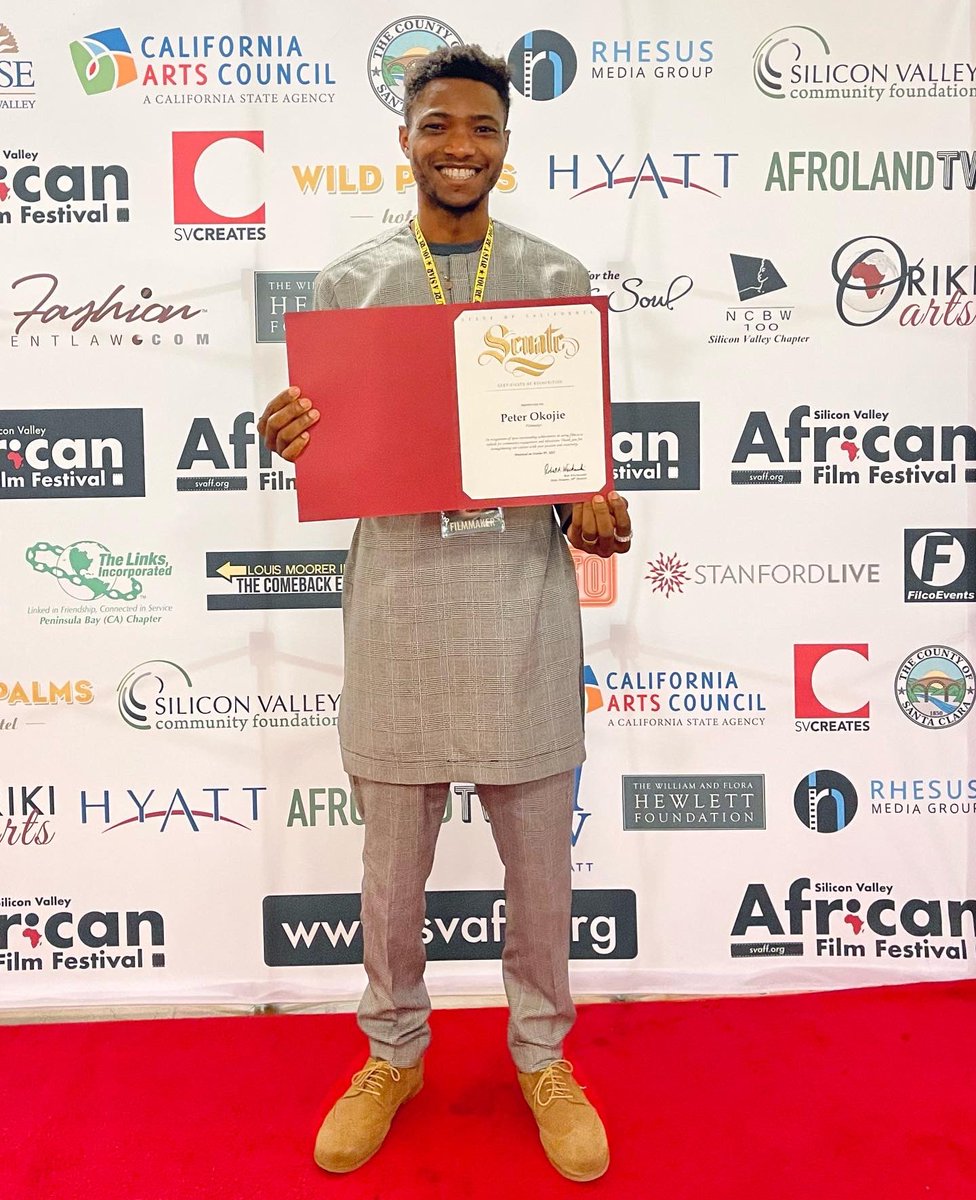 otoigiaghaleaig's tweet photo. Thank you @svaff for including &amp; screening my film, Concrete Under Water, in this years event
Thank you for spotlighting African Film Makers &amp; honouring  my film contributions with an official certificate of recognition, from The State of California Senate. https://t.co/Ox1xMlqghr