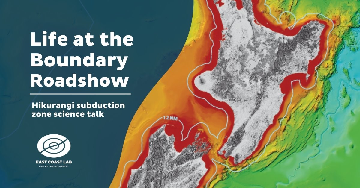 Earlier this year @Carolinenz59 and Kate Boersen took the Life at the Boundary Roadshow to North Island communities, to areas likely to be affected by an Hikurangi subduction zone earthquake and tsunami.
Check out the presentation on our website!
eastcoastlab.org.nz/discover/life-…