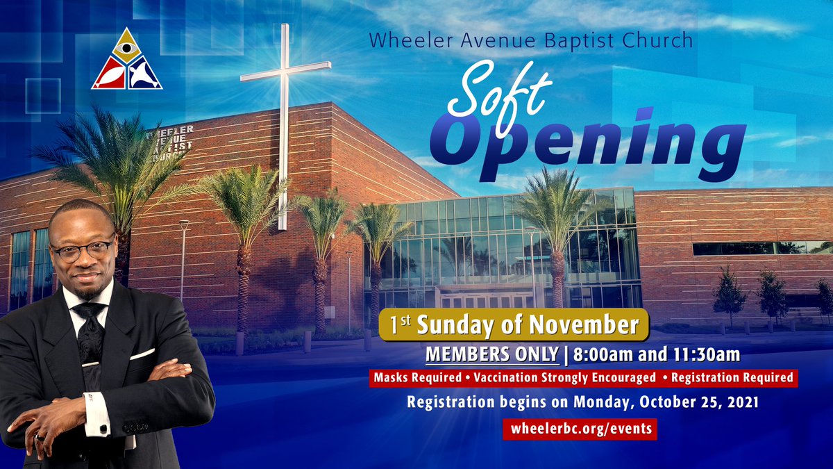 WheelerAvenueBC's tweet photo. We are going back to church! 
On November 7, 2021, we will make our way into the Cathedral for worship as a church family. Members will be able to register via our website beginning Monday, October 25th. 
We hope to see you there! https://t.co/0q8JlJSejV
