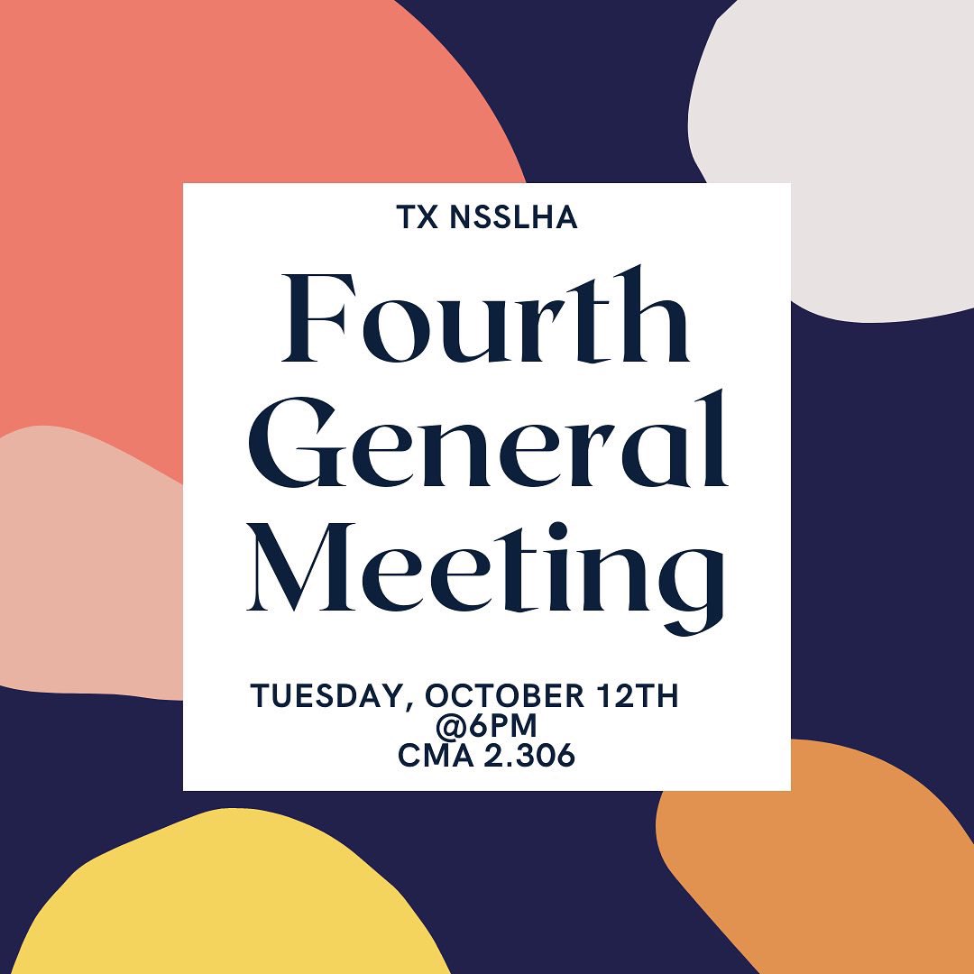 TexasNSSLHA's tweet photo. 4th General Meeting!!! 
Come and meet our special guest! 

She will be giving a talk on her experience as a pediatric audiologist. 
There will be a zoom option for those who cannot attend in-person. See you there! https://t.co/gFIFmQCfOV