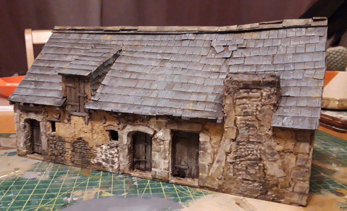 Joe_Wargamer's tweet photo. So, calling this done. Scratchbuilt from foamex, card and polyfiller, based on a real building. I'll take nice photos of the lighting is better tomorrow.  A really enjoyable build

#Terraintober https://t.co/TjRSQB3w7q