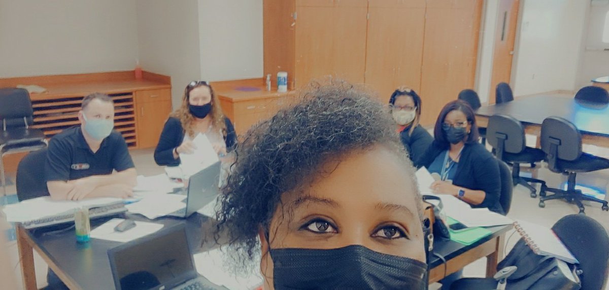 FSimonMath's tweet image. Math Team 3 Instructional Specialist collaborating looking at Eureka&apos;s 4th grade lessons. @WynneLaToya #whogotyourback