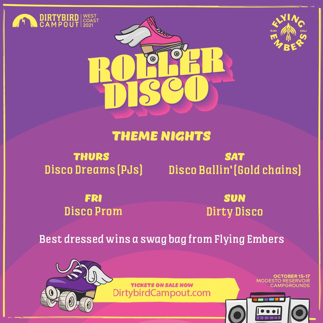 Dirtybird Campout (@dirtybirdcamp) on Twitter photo Get your costumes ready, it’s almost time to party! P.S. each night <a href="/FlyingEmbers/">Flying Embers</a> is giving away a swag bag to the best dressed member of the flock 👩🎤 Get your costumes ready, it’s almost time to party! P.S. each night <a href="/FlyingEmbers/">Flying Embers</a> is giving away a swag bag to the best dressed member of the flock 👩🎤