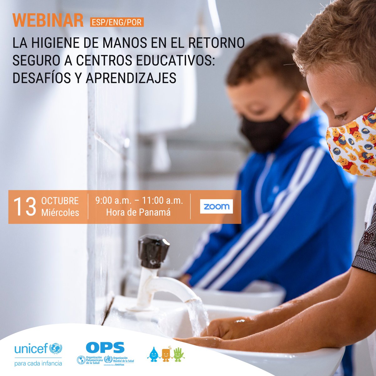 📌 ¡Aún estás a tiempo de inscribirte! 

Este miércoles 13 de octubre, te invitamos a conocer experiencias, desafíos y aprendizajes sobre la higiene y #LavadoDeManos en el retorno de los centros educativos.

Inscríbete aquí 👉 uni.cf/2X1wMby 

#GlobalHandwashingDay