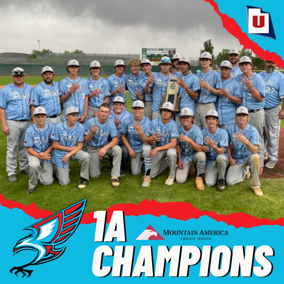 We might have to start buying trophies in bulk for <a href="/PiuteHigh/">Piute High School</a>, as the Thunderbirds have won their FOURTH straight <a href="/MountainAmerica/">Mountain America CU</a> 1A baseball title. ⚾️ #MyReasonWhy