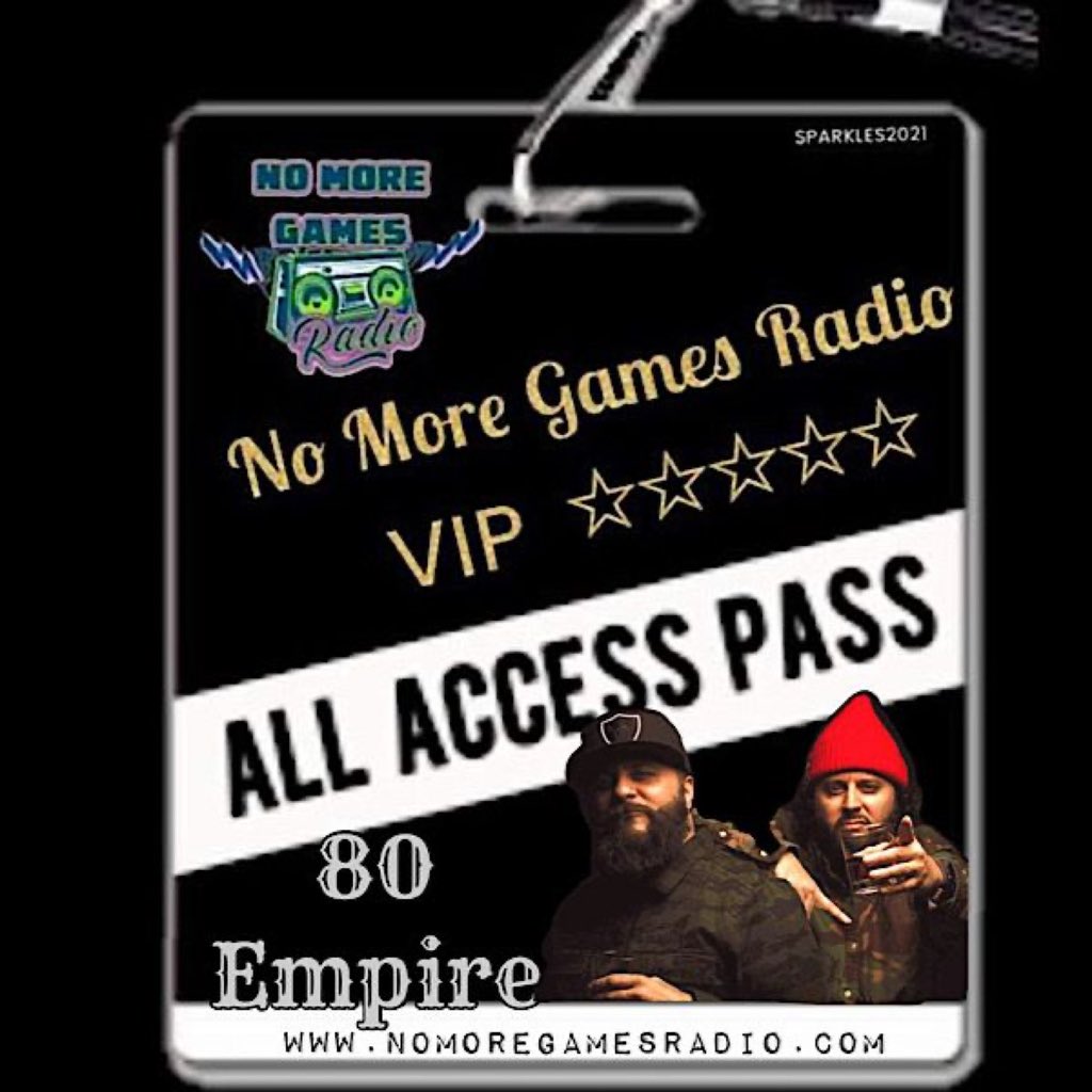 NoMorGamesRadio's tweet photo. “All Access Pass: The Interview Series” with @80Empire_ is AIRING NOW! Tune in and catch this epic interview!!
https://t.co/6UpK3SZAE7…
#WeGiveMusicalHugs #CharmSomeHearts #WeAreAnExperience #BlockNationStation #Gladiator #independentlymajor #anthemsandicons #GladiatorRecords https://t.co/i7nGFenE02