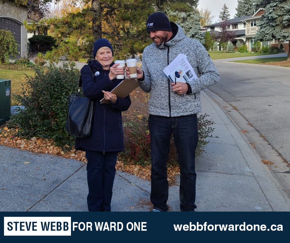 WebbForWardOne's tweet photo. Fighting snow and cold weather, Steve is out knocking this afternoon Varsity! He hopes to catch you before you start dinner.  Wishing residents a Happy Thanksgiving! ~ Team Steve Webb
https://t.co/T2WHPJliCo
#yyccc #yyc #yycward1 #yycvote https://t.co/lFpSHEVWw1