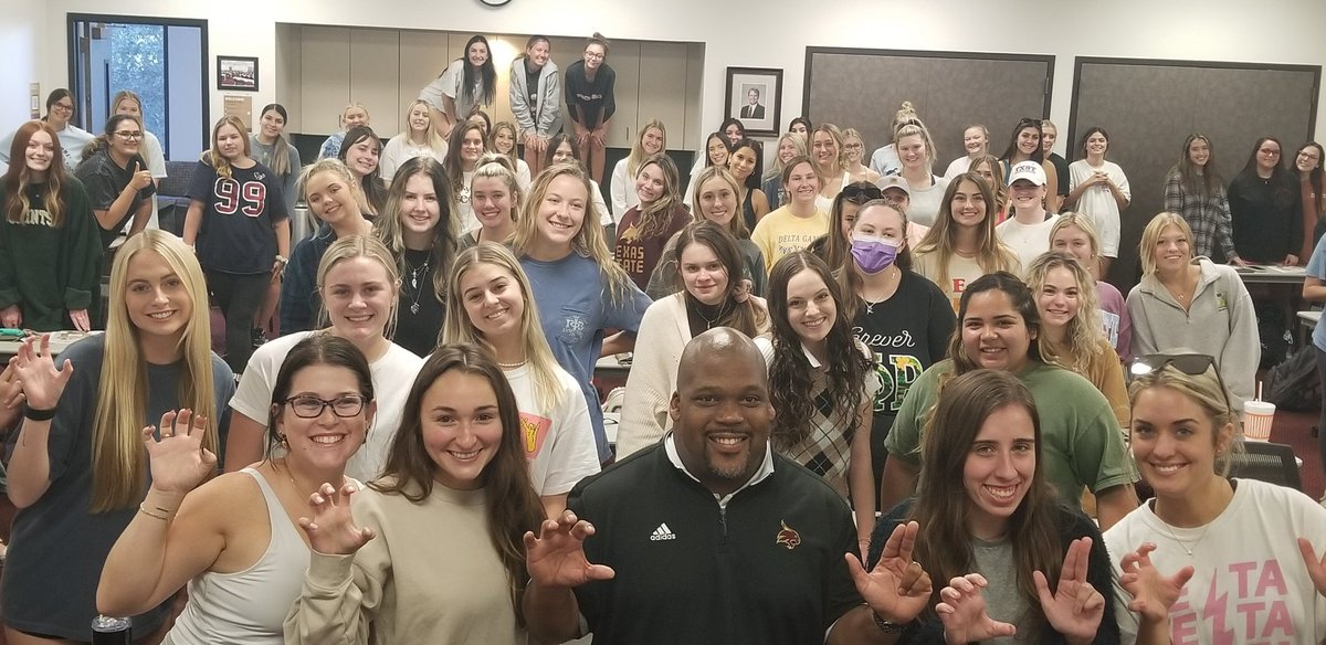 The ladies of the <a href="/TxStatePanhell/">TXST ✰ PANHELLENIC</a> council can’t wait for gameday! They’ll be at Bobcat Stadium cheering on <a href="/TXSTATEFOOTBALL/">Texas State Football</a> as they go against Troy at 2 pm this Saturday. #EatEmUp