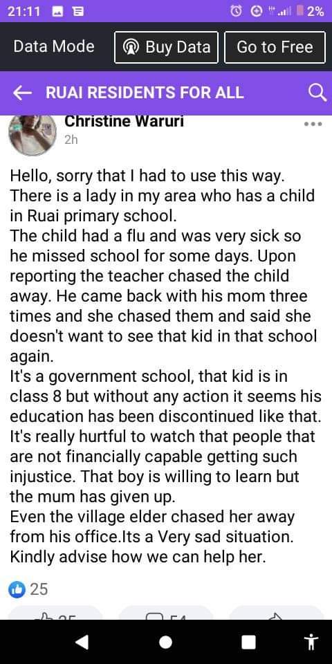 wysyde's tweet photo. @Prof_magoha has this been brought to your attention?👇
https://t.co/z3wBxLa0mF
Why would a head teacher deny a kid in class 8 opportunity to get back to class after all this?
Kindly assist this parent cc @FredMatiangi
Huyu jamaa anavunja sheria https://t.co/8aonaH7uvS