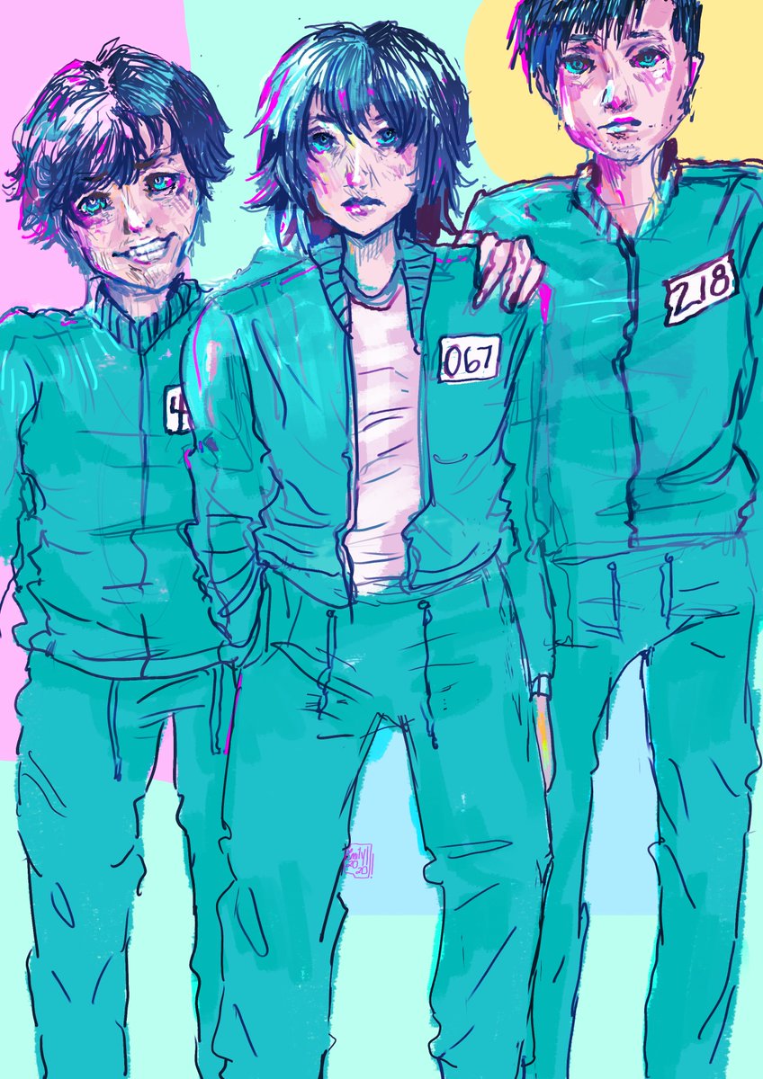 EmEm_420's tweet photo. Squid Squad ;///; 
#SquidGame #squidgamenetflix #squidgamecast #squidgameart https://t.co/k84eTEGvZu