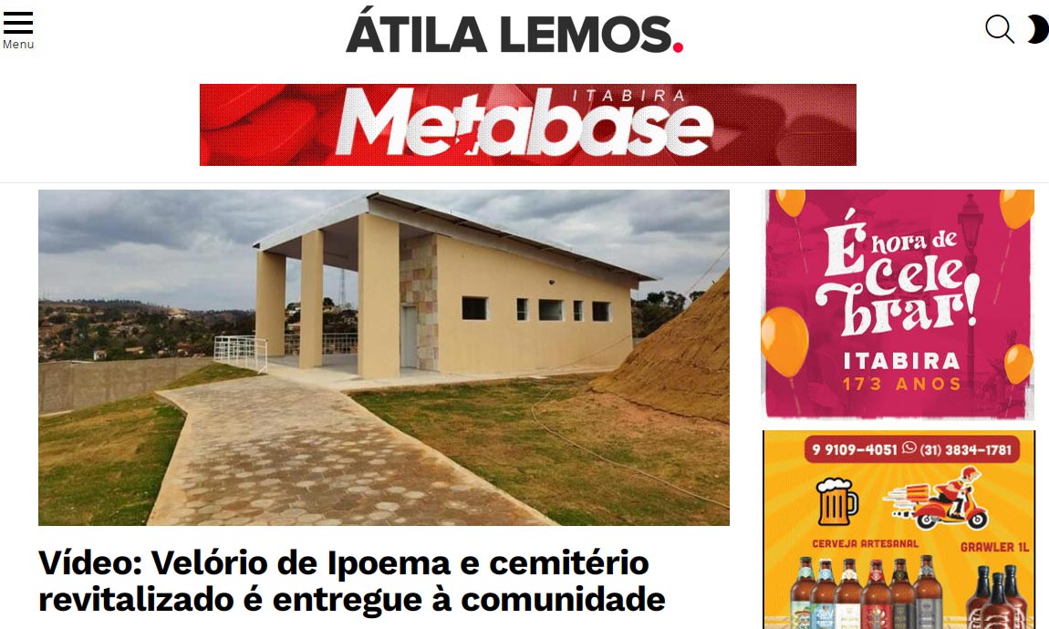 atilalemos10's tweet photo. Vídeo: Velório de Ipoema e cemitério revitalizado é entregue à comunidade https://t.co/hB0gnM92gf via @atilalemos10 #atilalemos #itabira @gabrieldquintao @marcoalagee #cemiterio #velorio #ipoema https://t.co/2qO39TrfDs