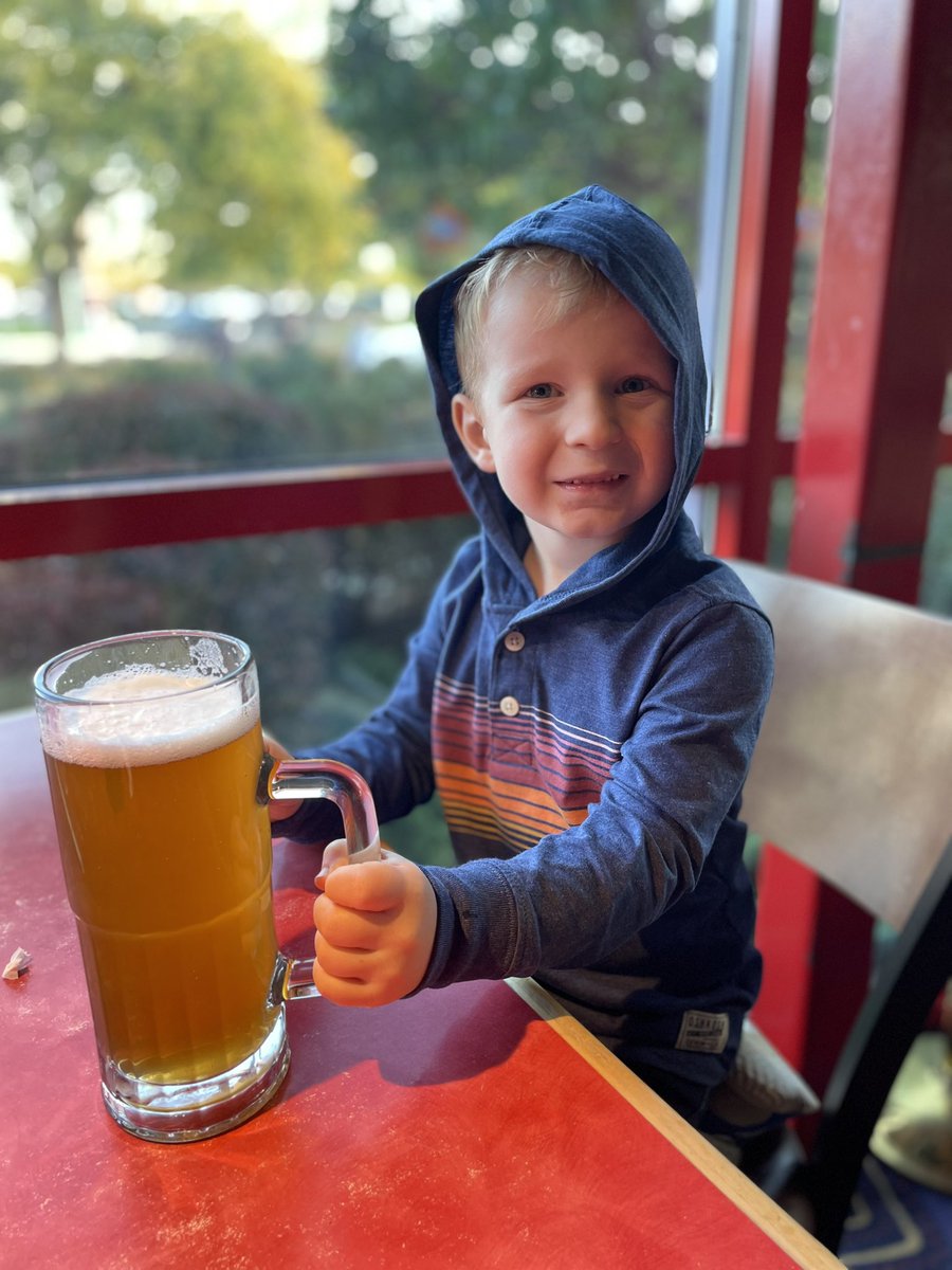 phillipschris12's tweet photo. It’s my sons birthday and we’re out for dinner. He asks if he can have a drink of beer when it gets to the table and I think, you know what, it’s your birthday so why not?! #CarterMan #HappyBirthday https://t.co/mvPb2Cw58E