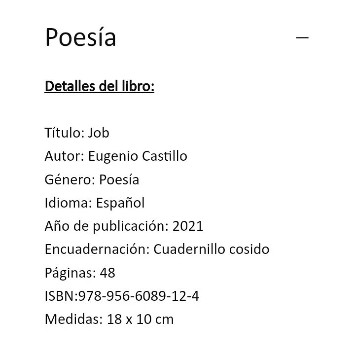 Nuevo libro: "Job" de Eugenio Castillo