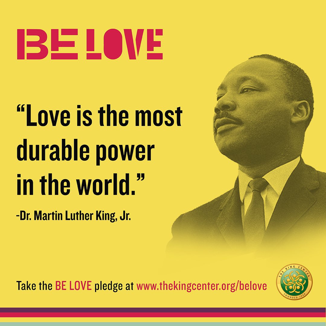 BerniceKing's tweet photo. Love is not weak. 
Love is not passive.
Love does not cooperate with injustice.
Love works for good.

#BeLove is @TheKingCenter’s global movement for justice. 

Be a part. 

Learn more and take the pledge: https://t.co/KNNL9fUm1x https://t.co/01qQbmE7Hm