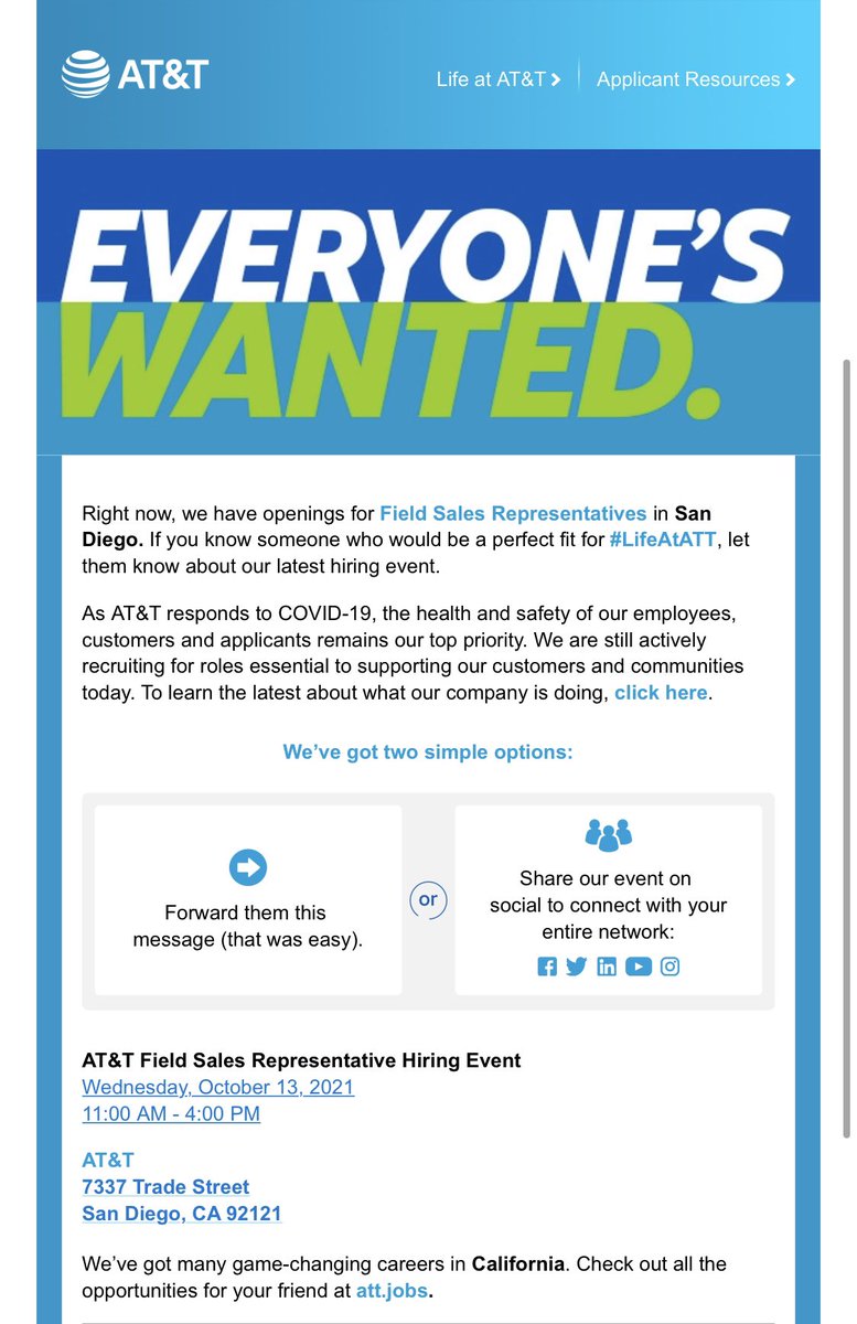 Are you ready to come join the best team in SoCal the SAN DIEGO SAVAGES☀️🌐🔥?

We are having an In Person IHX Hiring Event , mark your calendars 📆 ➡️October 13th❗️

We are continuously growing &amp; looking for more talent! #LifeAtAtt <a href="/ATT/">AT&T</a> help us spread the word! @SD_SAVAGES_IHX