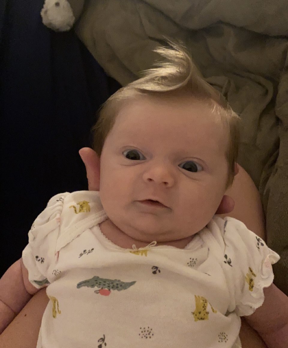 Brie_Lynn_'s tweet photo. Laken at 6 days old vs. Laken now.. I’d say the girl likes to eat.. 😂😂 https://t.co/4uNAjXqjxZ