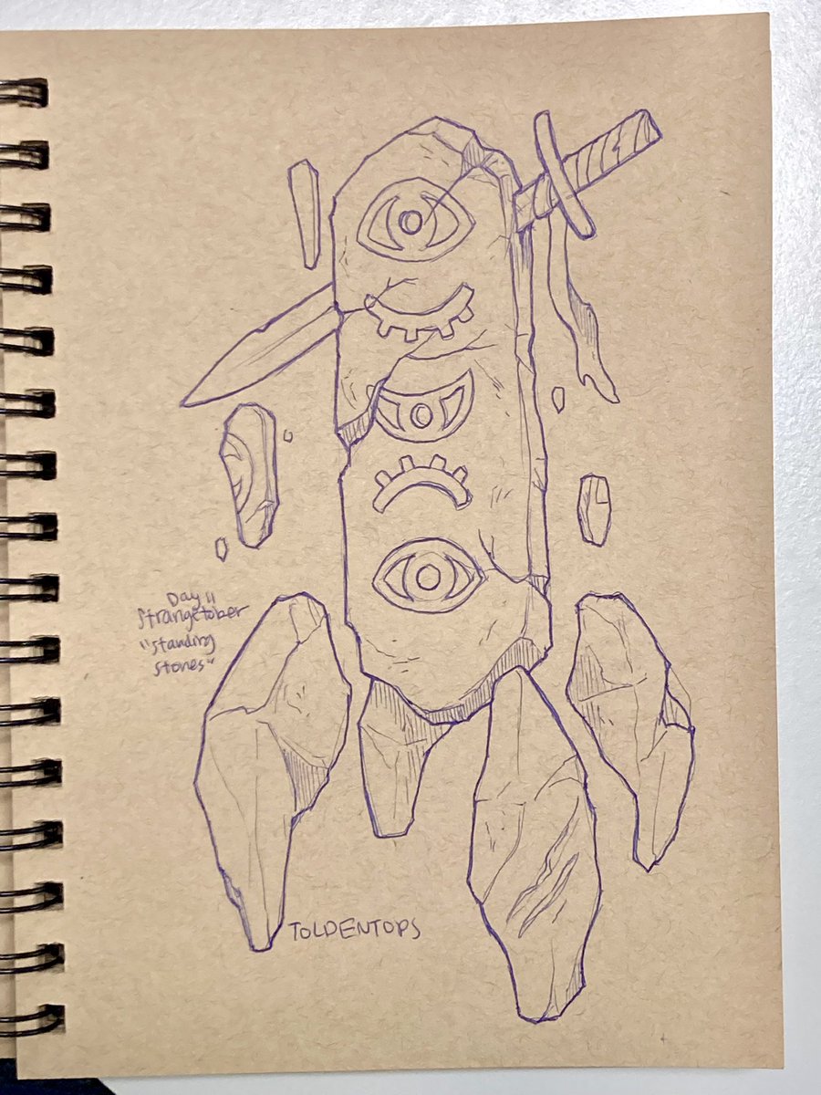 Day 11 for #strangetober is "Standing Stones"!
Prompt list by @ArtByEmilyHare 