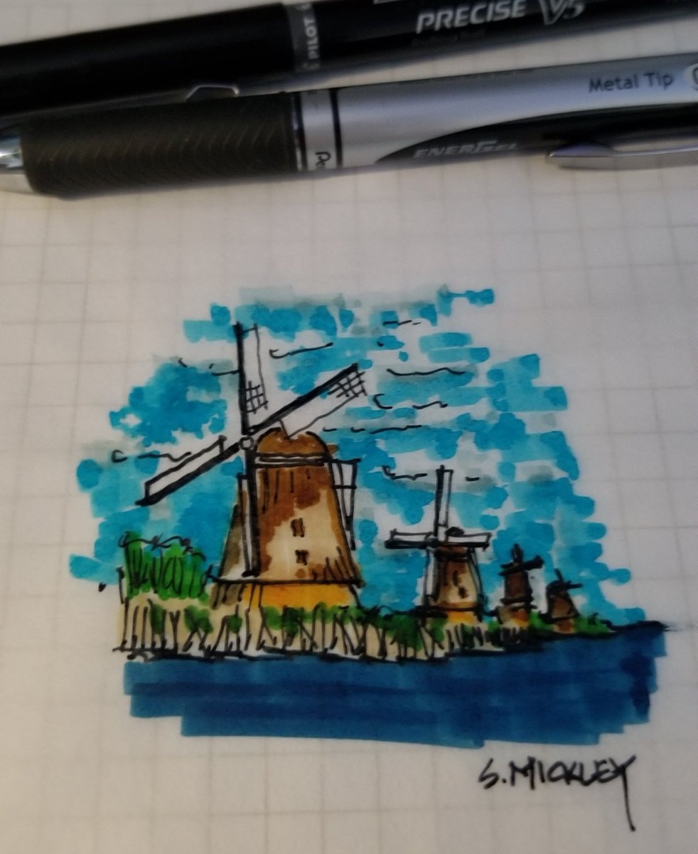 SteveMickley's tweet photo. #inktober2021 day 07 (Fan), it's a stretch, I know, in architecture the fans I'm inspired by are the Kinderdijk windmills in the Netherlands.
https://t.co/EXE85sCPGa
#creatingwherepeoplelive #inktober #inktober2021aibd #architecture https://t.co/AhGjRqT19s