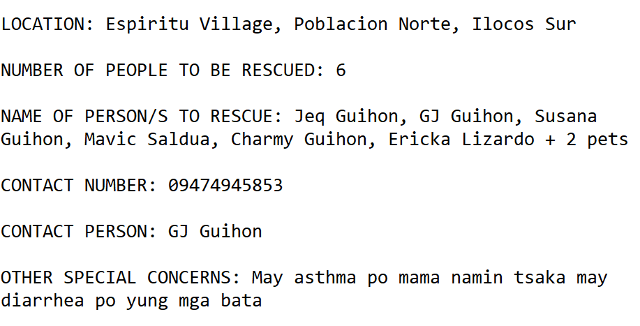 ratedkcmb's tweet image. ‼️ CALL FOR HELP ‼️

Kagabi pa raw po sila naghihintay ng rescue, nilalamig na raw po sila at may mga bata pa.  

#IlocosNeedsHelp 
#IlocosSurNeedsHelp
#NorthernLuzonNeedsHelp
#RescuePH
#MaringPH