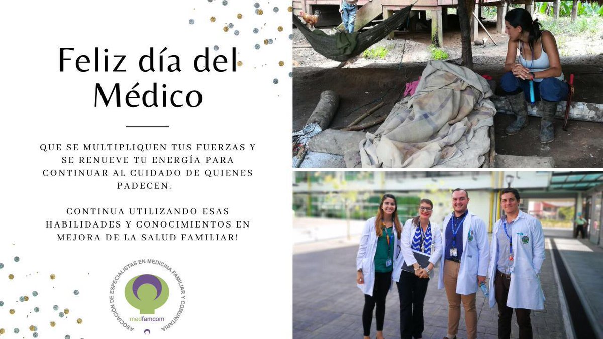 MEDFAMCOM1's tweet photo. Por este medio nos permitimos externar nuestras más sinceras felicitaciones en el día del Médico, un aplauso para todos ustedes compañer@s, que día a día luchan por una gran causa como lo es la salud. 👩🏻‍⚕️👨🏻‍⚕️ https://t.co/iNjF4NMfWK
