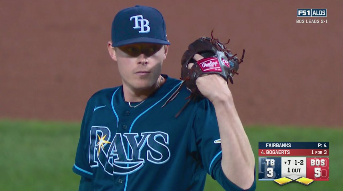 OfficialKevRy's tweet photo. A couple of #Mizzou baseball alums have made apps in this Red Sox-Rays game tonight. Tanner Houck pitched an inning, struck out 1 while giving up a run. Pete Fairbanks just got Xander Bogaerts to ground into a huge inning-ending DP! 

@MizzouBaseball https://t.co/kymRH3Fdlw