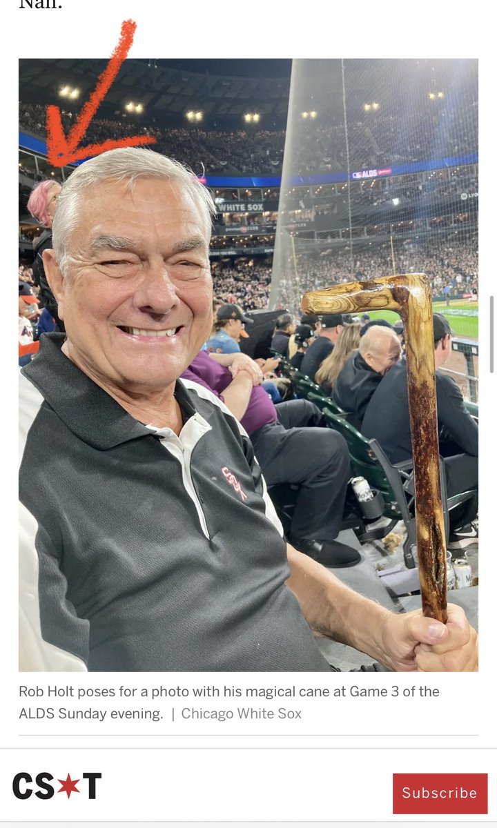Joanducayet's tweet photo. That’s my hair!! @whitesox #WhiteSox #CaneGuy #Chicago https://t.co/jlabsOjNwo