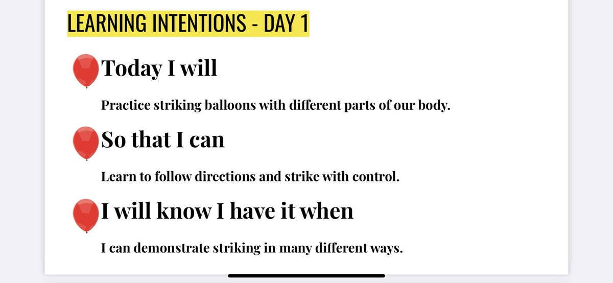PEBoarder18's tweet photo. First day of striking with kinder was a success! Credit @FitQuips for the learning intention! #pechat #physed https://t.co/QReturNEhf