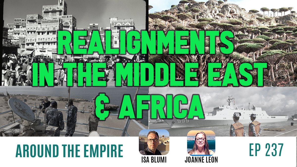 Ep 237 Realignments in MidEast &amp; Africa feat Isa Blumi
<a href="/IsaBlumi/">Isa Blumi</a> &amp; @JoanneLeon: Wide-ranging talk on realignments in MidEast &amp; Africa, Qatar's role in Afghanistan, Yemen, strategic Socotra, exploitation of E Africa, military bases in Djibouti &amp; more
aroundtheempire.com/2021/10/11/ep2…