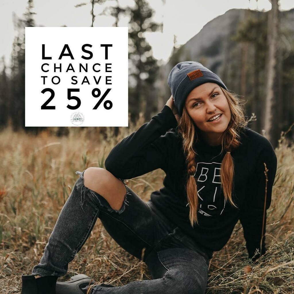 Sale Ends Tonight 🌙 Final hours to save 25% off your entire order!
No code needed; Discount automatically applied at checkout.
•
•
•
•

Offer starts OCTOBER 1, 2021. Savings cannot be used with any other coupon or offer. SAVINGS CANNOT BE APPLIED… instagr.am/p/CU6QJj3FNg1/