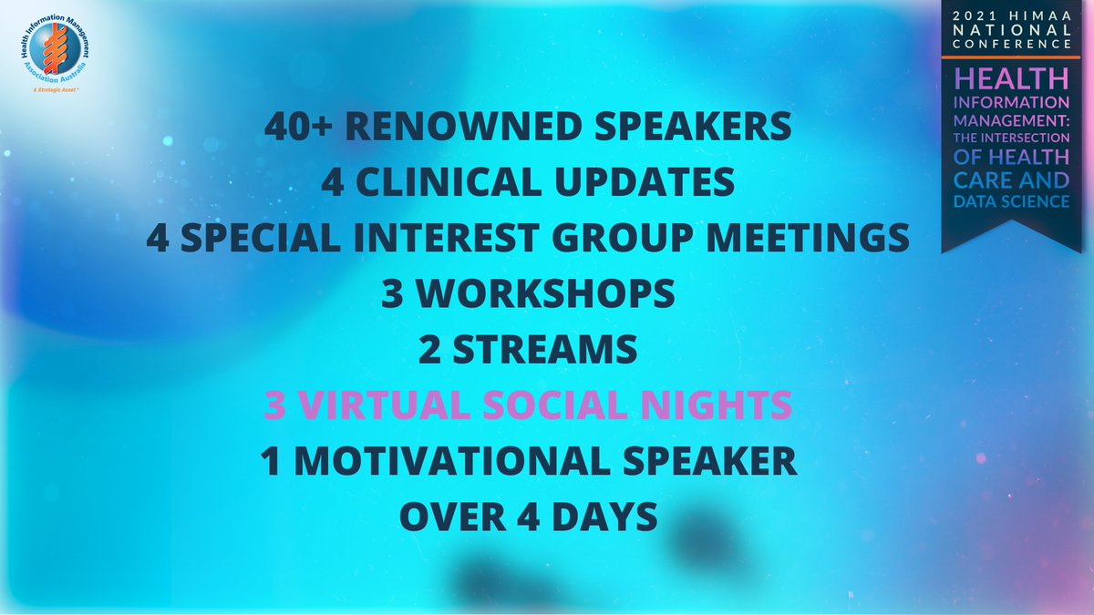 Same great content delivered virtually, have you registered yet for the 2021 HIMAA National Conference? With 40 + renowned speakers, 4 clinical updates and so much more what are you waiting for? Register Here:himaa.eventsair.com/2021-himaa-nat…