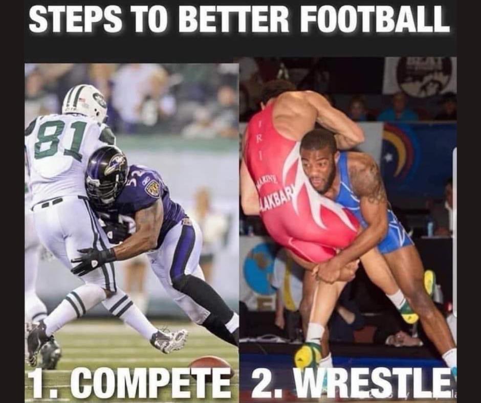 The fundamentals of wrestling make for better football players. 

#DoTheWork