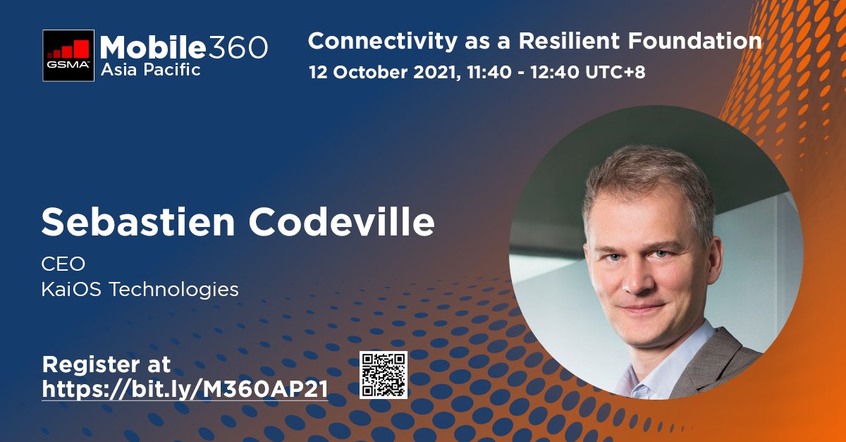 KaiOStech's tweet image. Don’t miss our panel at #Mobile360 APAC (@gsmaapac) today! Our CEO, @SCodeville will join other industry leaders 11:40 – 12:40 HKT to talk about the strategies to connect the next billion in a post-#COVID world. 
Register and watch it live: lnkd.in/ghftwrAa