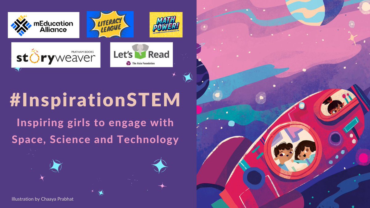 LetsReadAsia's tweet photo. To celebrate girls and science and encourage children to explore their dreams, we’re participating in #InspirationSTEM, a year-long campaign launched on #InternationalDayoftheGirl, aligned with #WorldSpaceWeek, and organized by @mEducation_A. 
#DayoftheGirl @pbstoryweaver https://t.co/2TBtk7mR3h