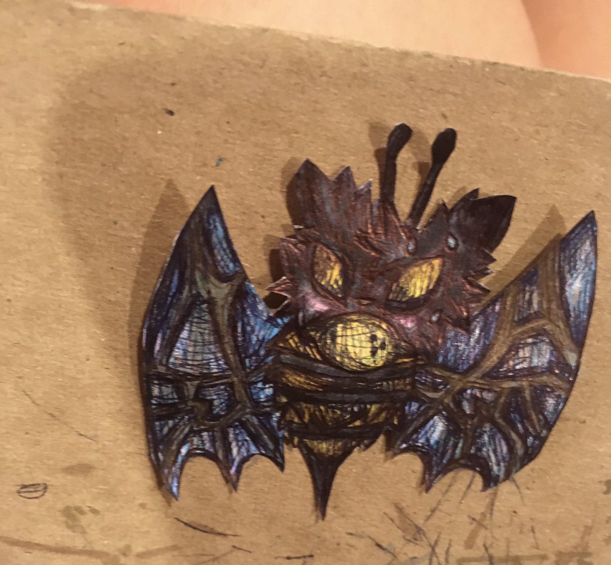 CloverMalley's tweet photo. Inktober 2021 day 11 sour #inktober2021 #Inktober2021Day11 #Inktober  #bumblebeebat #bat https://t.co/mAmzwCNClr