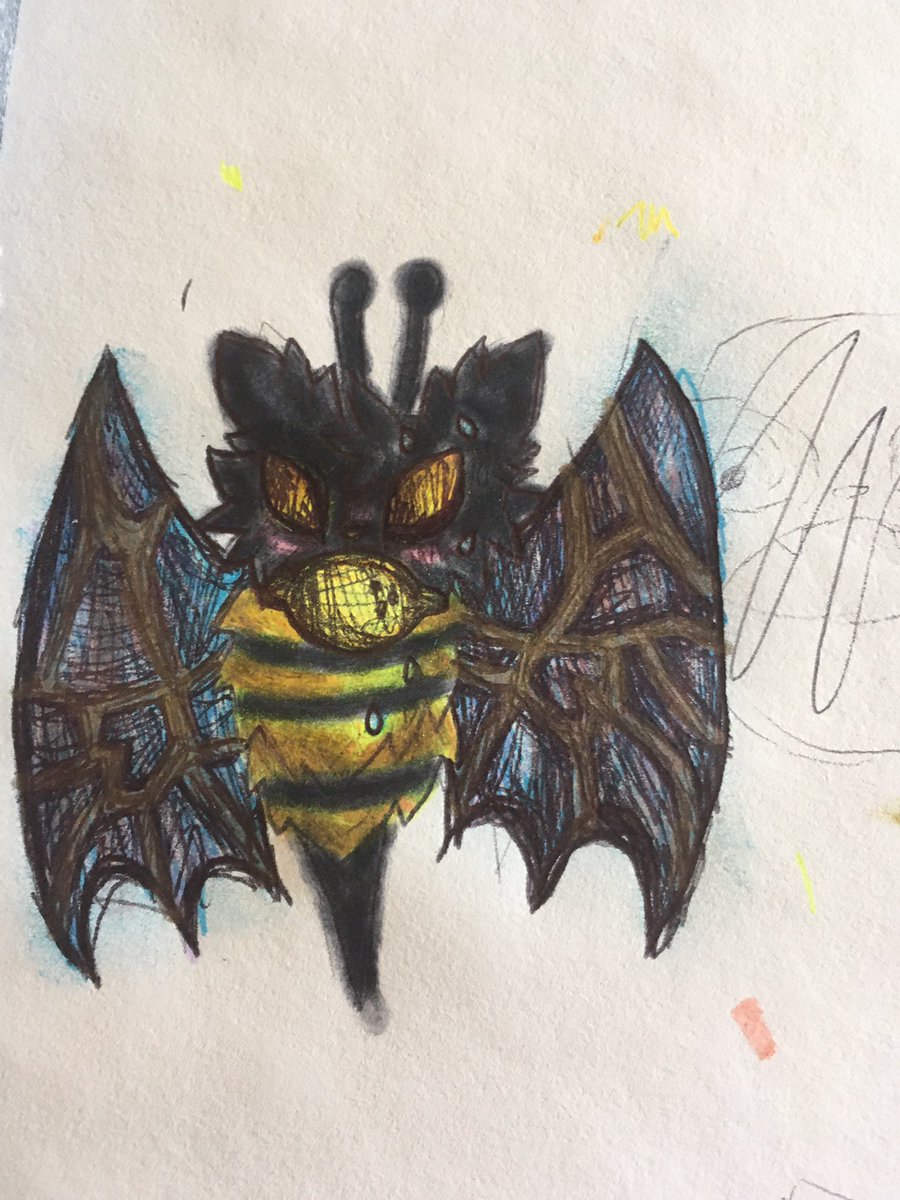 CloverMalley's tweet photo. Inktober 2021 day 11 sour #inktober2021 #Inktober2021Day11 #Inktober  #bumblebeebat #bat https://t.co/mAmzwCNClr