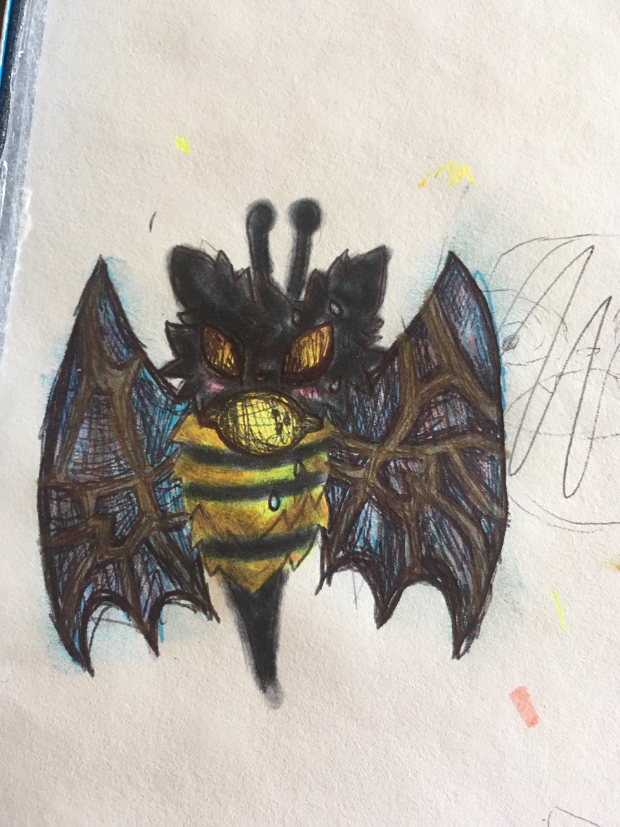 CloverMalley's tweet photo. Inktober 2021 day 11 sour #inktober2021 #Inktober2021Day11 #Inktober  #bumblebeebat #bat https://t.co/mAmzwCNClr