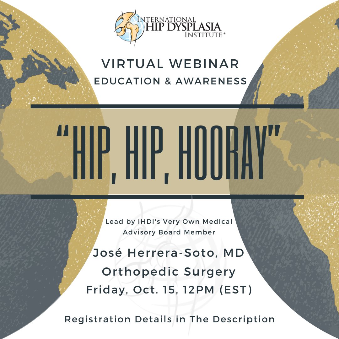 IHDIonline (@ihdionline) on Twitter photo "In this session, you will hear from one of our surgeons on how hip dysplasia (the number 1 birth abnormality in the world) can potentially lead to hip replacements later in life."
Register:
give.orlandohealth.com/site/R?i=Y0r1v⦠SpeakerSeries@OrlandoHealth.com
(321) 843-RSVP (7787). "In this session, you will hear from one of our surgeons on how hip dysplasia (the number 1 birth abnormality in the world) can potentially lead to hip replacements later in life."
Register:
give.orlandohealth.com/site/R?i=Y0r1v⦠SpeakerSeries@OrlandoHealth.com
(321) 843-RSVP (7787).