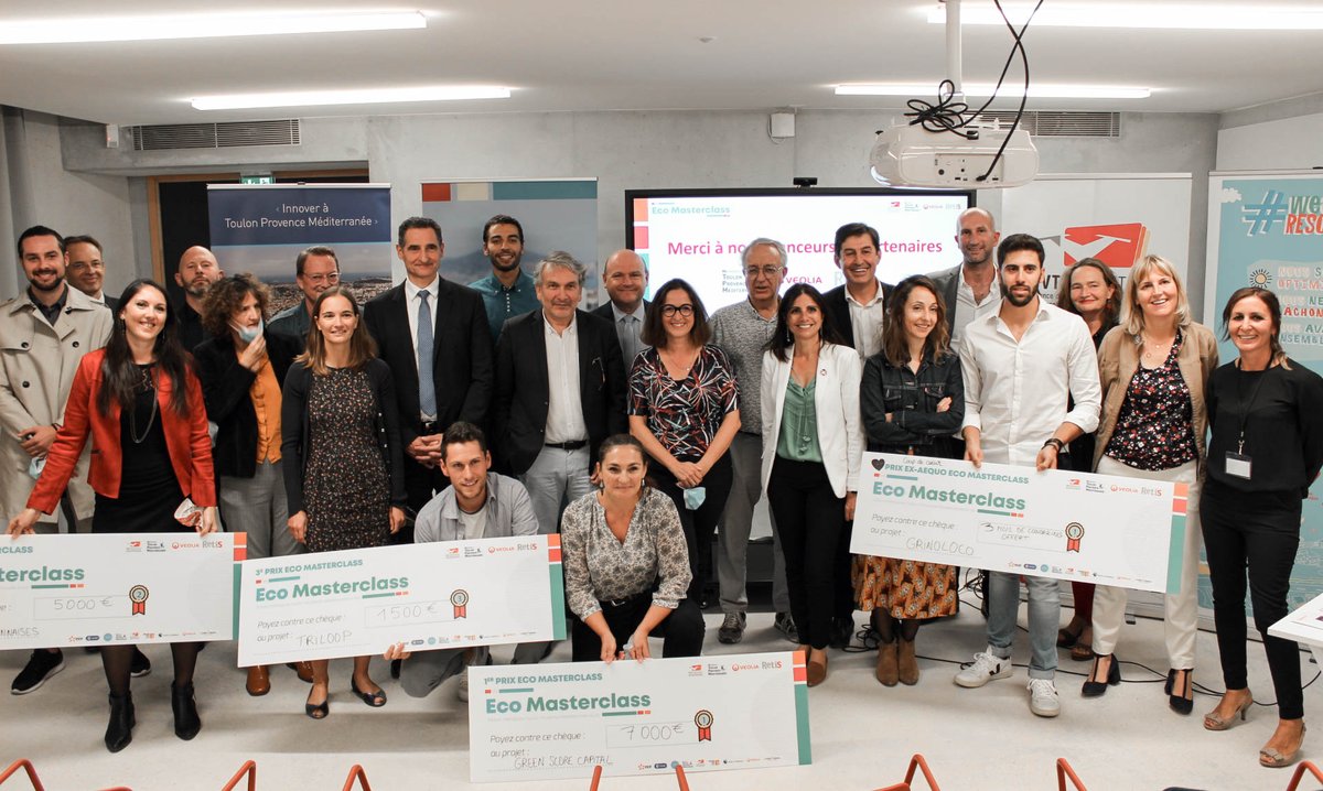 TVT Innovation (@tvt_innovation) on Twitter photo Retour en images sur la clôture de l'Eco Masterclass, le programme avec la <a href="/metropoleTPM/">Toulon Provence Mediterranée</a>, <a href="/Veolia/">Veolia</a> et <a href="/RetisInnovation/">RETIS</a>.
Un grand BRAVO à tous les candidats et lauréats🏆: <a href="/ScoreCapital/">Green Score Capital</a>, Les Boites Toulonnaises, <a href="/triloop_fr/">Triloop</a>, <a href="/grinoloco1/">Grinoloco</a>.
#innovation #frenchtechtoulon Retour en images sur la clôture de l'Eco Masterclass, le programme avec la <a href="/metropoleTPM/">Toulon Provence Mediterranée</a>, <a href="/Veolia/">Veolia</a> et <a href="/RetisInnovation/">RETIS</a>.
Un grand BRAVO à tous les candidats et lauréats🏆: <a href="/ScoreCapital/">Green Score Capital</a>, Les Boites Toulonnaises, <a href="/triloop_fr/">Triloop</a>, <a href="/grinoloco1/">Grinoloco</a>.
#innovation #frenchtechtoulon