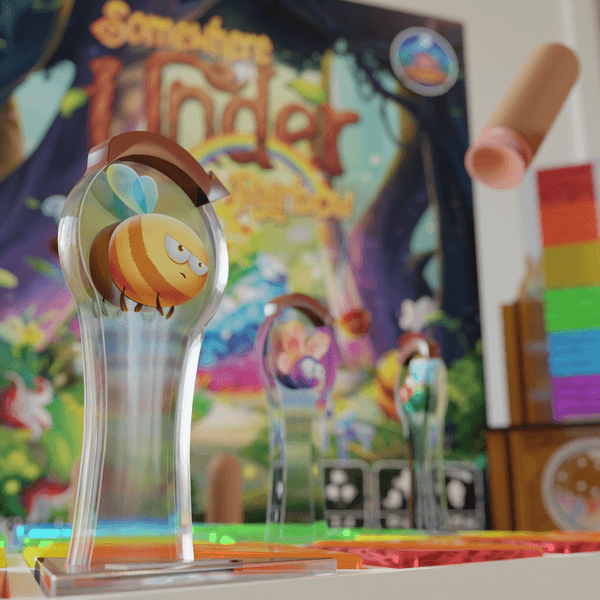 SHUXshow's tweet photo. Tickle Bear Games takes you down a rainbow path into a new world of color and fun with their first Kickstarter game, Somewhere Under The Rainbow – a game full of colorful strategic choices! 🌈 https://t.co/jz1YsdJ4tY