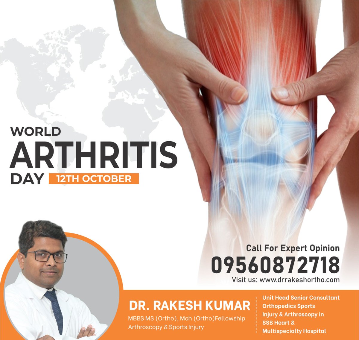 shoulder_knee's tweet image. Today is World Arthritis Day! 
#DrRakeshKumar #InjuryDoctor #SportsInjuryDoctor #JointsProblem #KneePain #KneeHealth #KneeProblems #KneeJoint #KneeFitness #orthopedic #fracture #arthritis #kneereplacement #kneesurgery #orthopedicsurgery  #surgery #orthopedicsurgeon
