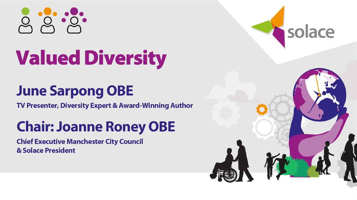 Diversity expert <a href="/junesarpong/">June Sarpong OBE</a> joins us at 1.30pm as a keynote speaker at #SolaceSummit21 for a fireside chat with Solace President <a href="/joanneroney/">Joanne Roney CBE</a> where they will discuss #Diversity #Leadership &amp; the future shape of our organisations, followed by an audience Q&amp;A