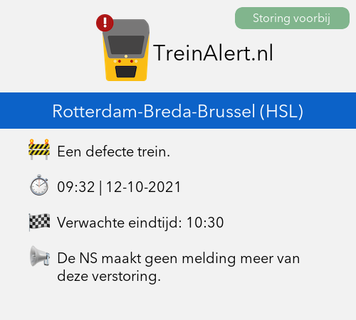 TreinAlert's tweet photo. ✅ @TreinAlert De NS maakt geen melding meer van deze verstoring.
⏱ Duur: 3min https://t.co/SghsFSF2zU