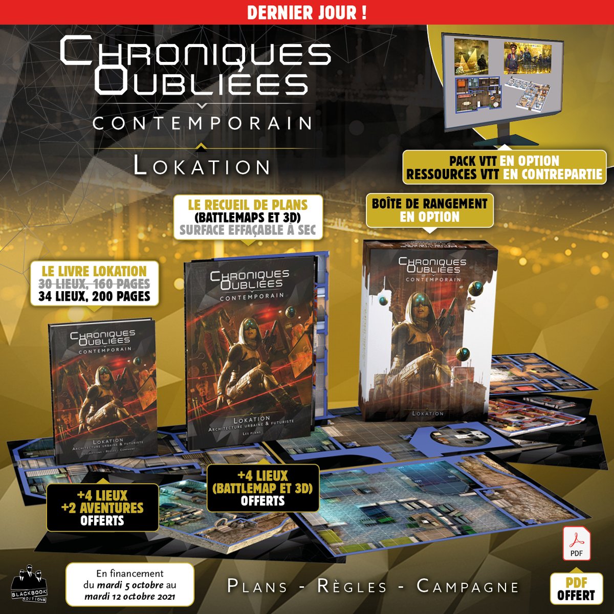 BlackBookjdr's tweet photo. 💥🌇🎲Dernier jour pour #Lokation ! 🔥🔥🔥Le prix sera bien différent par la suite, donc profitez-en. Des tonnes de maps en version 3D immersives et en version Battlemap — numérique et/ou papier. Incontournable ⤵
https://t.co/yRolo9ZPL4 https://t.co/Hrxt8h7CEz