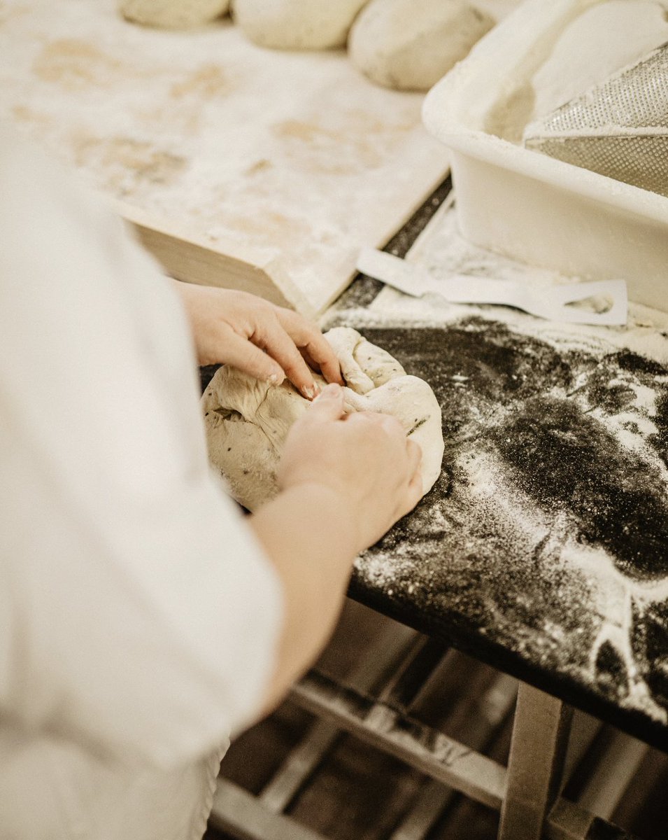BertinetBakery's tweet photo. A glimpse behind the scenes at Bertinet Bakery where our sourdough bread is born of traditional methods and the fewest, simplest ingredients.

#BreadMadeBetter https://t.co/yF48kPnfbO