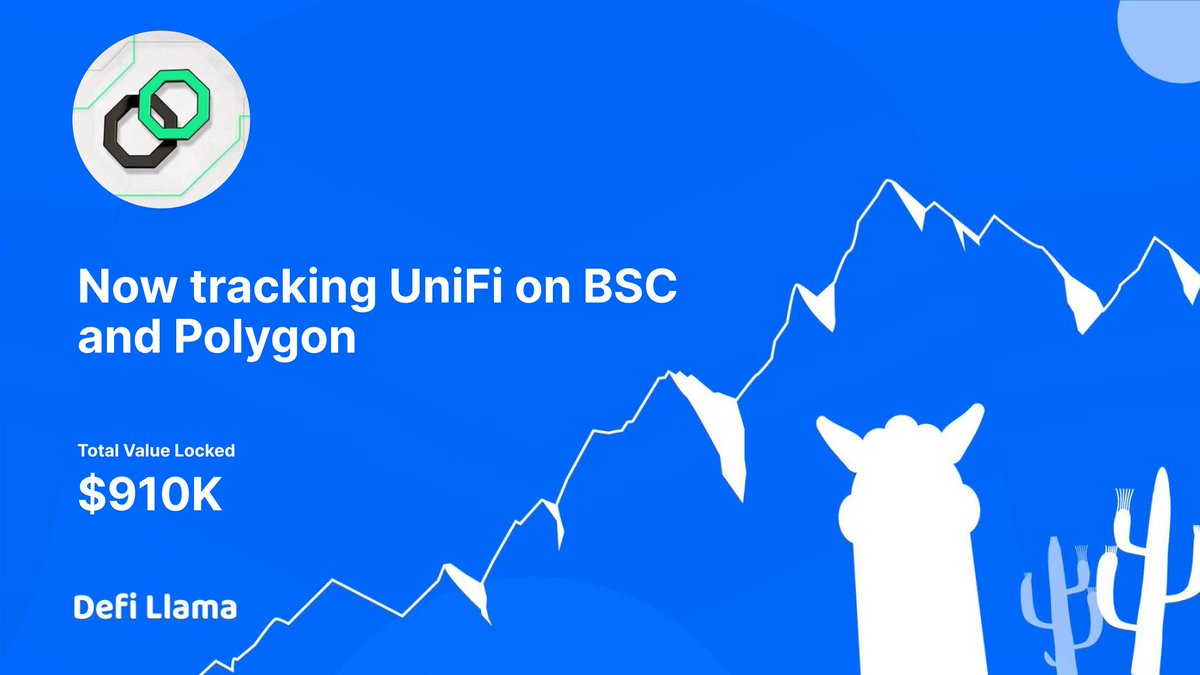 DefiLlama's tweet photo. Now tracking @unifiprotocol on @BinanceChain and @0xPolygon 

Unifi Protocol is a group of non-custodial, interoperable smart contracts linking multiple blockchains together into one large DeFi marketplace.

https://t.co/54oinTrwH2 https://t.co/7LXJq4SIaD