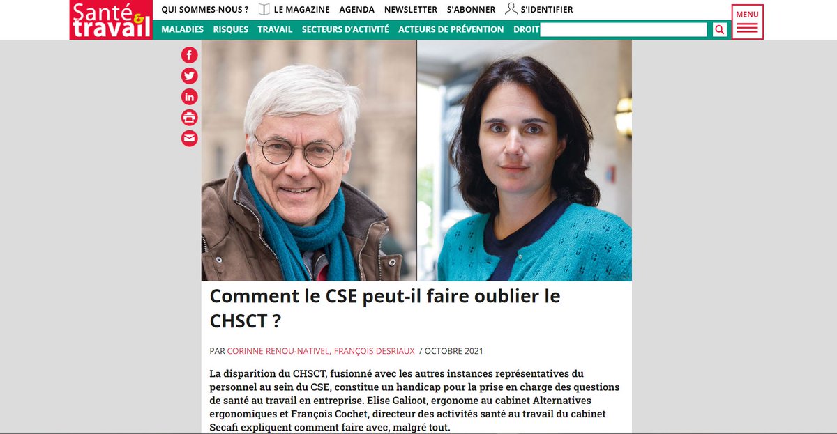 cabinetSecafi's tweet photo. "Le recours à l'expertise, #risquegrave ou #projetimportant, reste un puissant levier pour faire des questions du #travail l'un des sujets forts du #CSE", François Cochet, Dir Activités #ssct #Secafi
Lire son #itw 🎤 croisée avec Eloïse Galioot, #ergonome
https://t.co/6gzkHcMdhT https://t.co/IezQHpXazJ