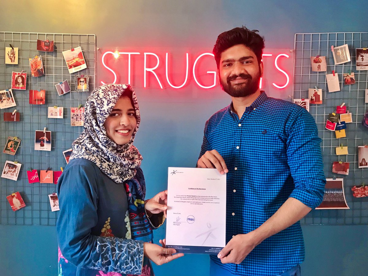 Strugbits_'s tweet photo. We are very pleased to announce that Waleed Shahid has earned the title of the Best Intern!
We congratulate him for this achievement and appreciate his service and dedication.
#BestIntern #dedicated #hardwork #Strugbits https://t.co/qEcCjU3Iba