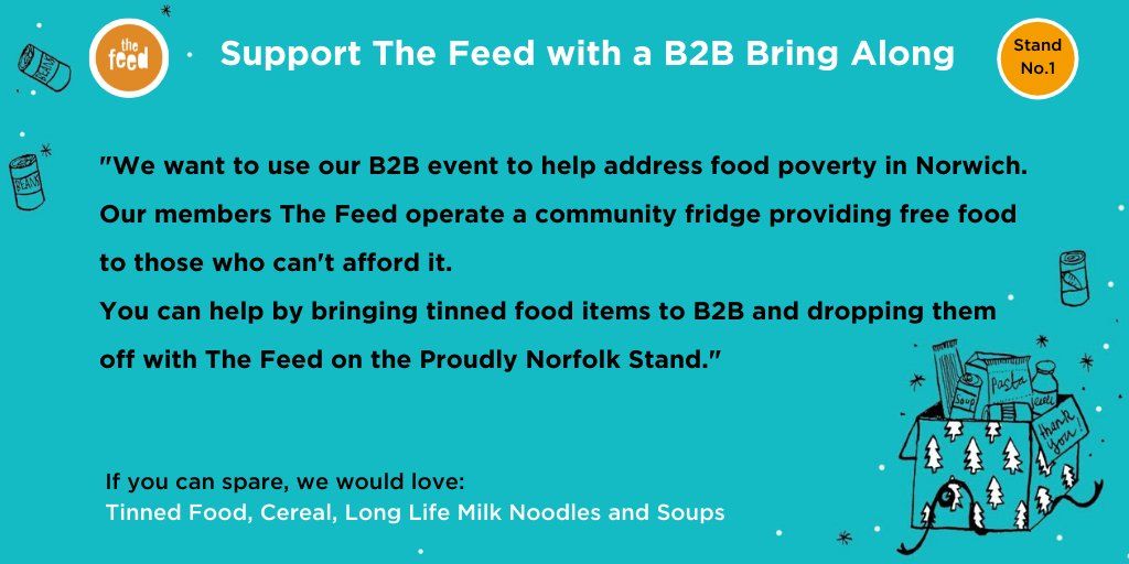 @TheFeedNorwich will be using our stand at the @norfolkchamber #NorfolkB2B2021 event this Thursday as their drop off point for donations to their #communityfridge please donate what you can. #proudlynorfolk #buylocalnorfolk #supportlocalcommunity